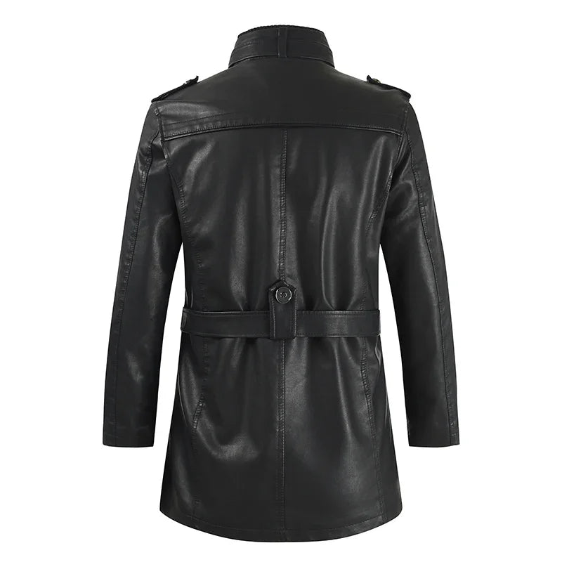Arlo - Men's Long Biker Leather Jacket
