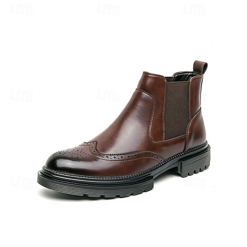 Lionel - Men's Wingtip Brogue Chelsea Boots