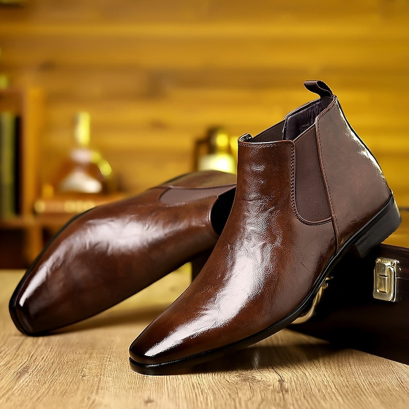 Malcolm - Men's Polished Leather Chelsea Boots