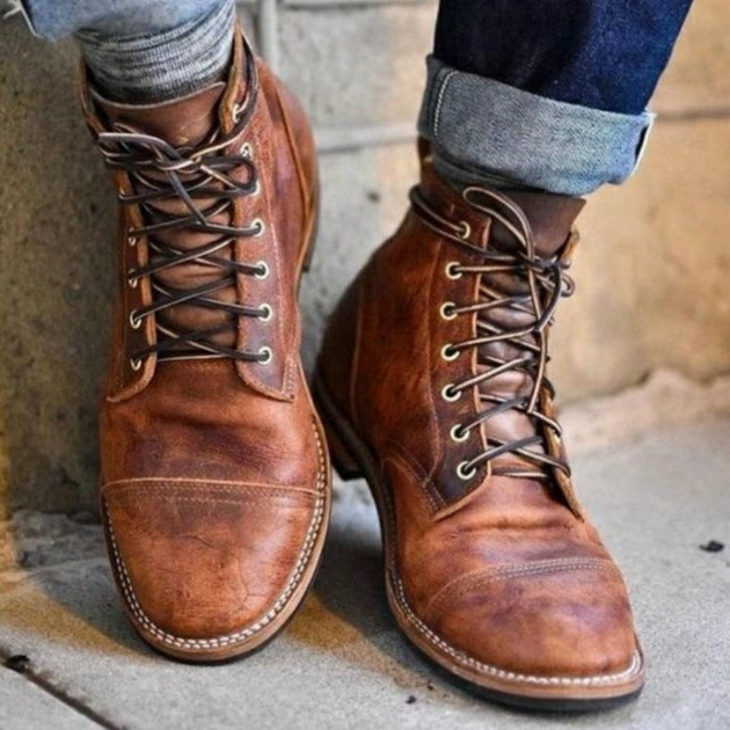 Jasper - Men's Cap-Toe Leather Boots