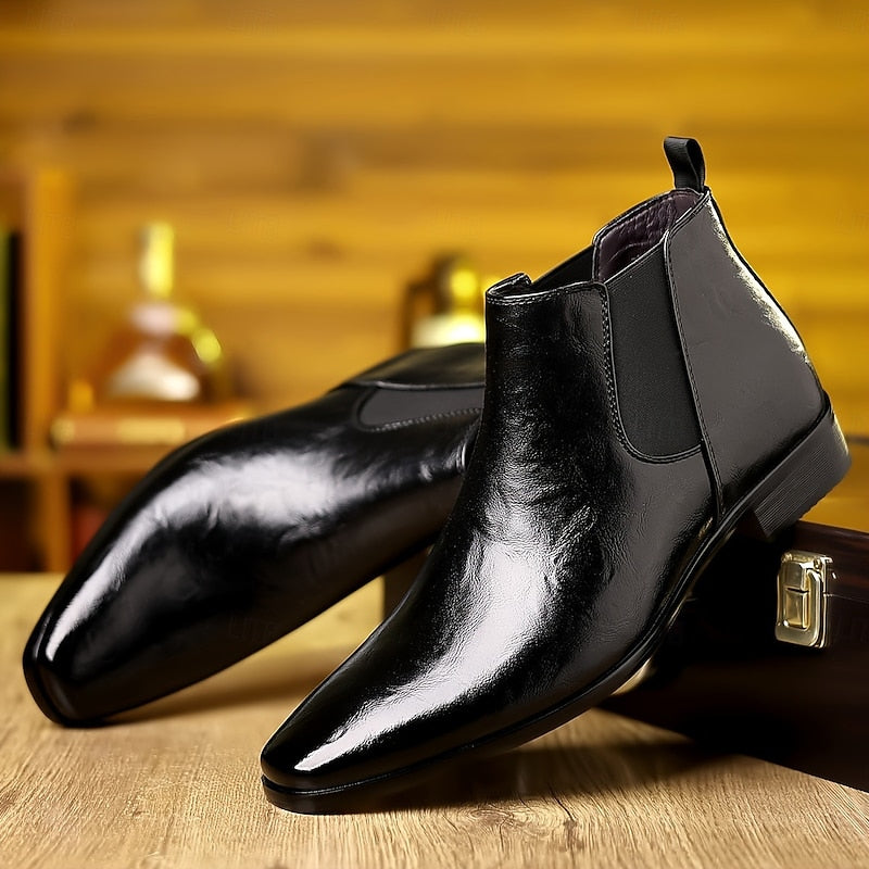 Malcolm - Men's Polished Leather Chelsea Boots