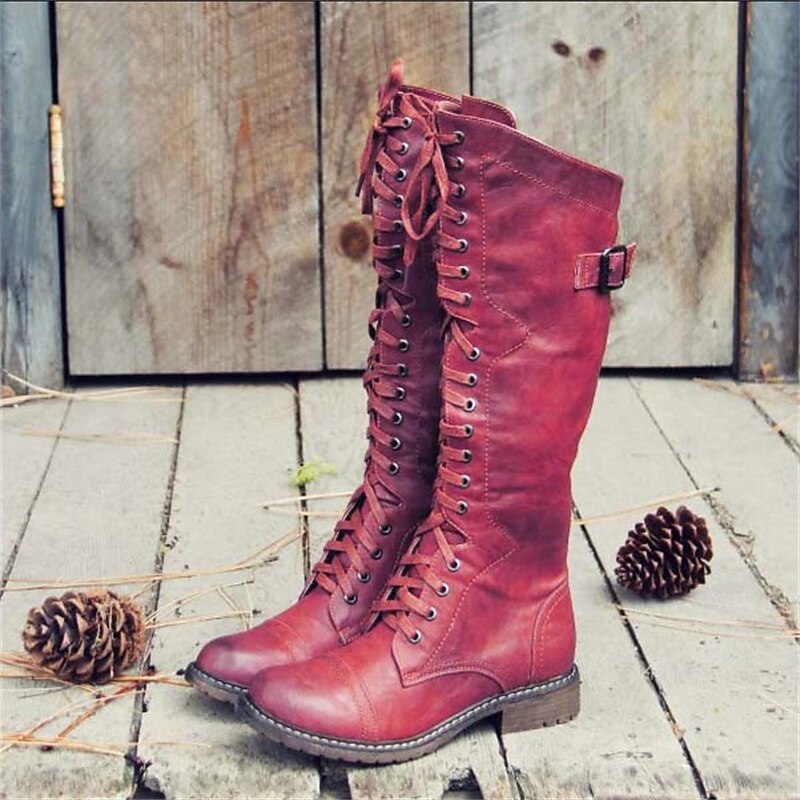 Odile - Women's Lace-Up Riding Knee Boots