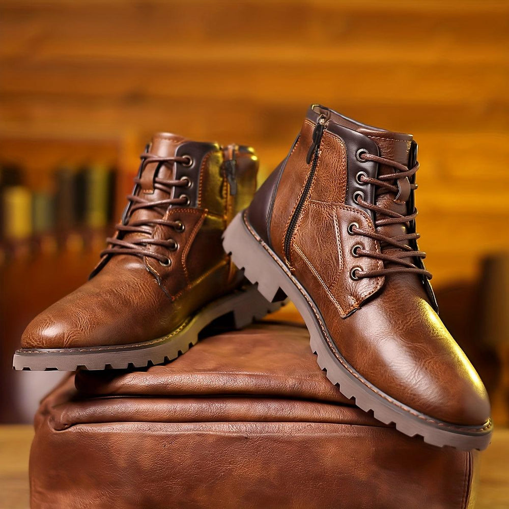 Julian - Men's Side-Zip Leather Dress Boots