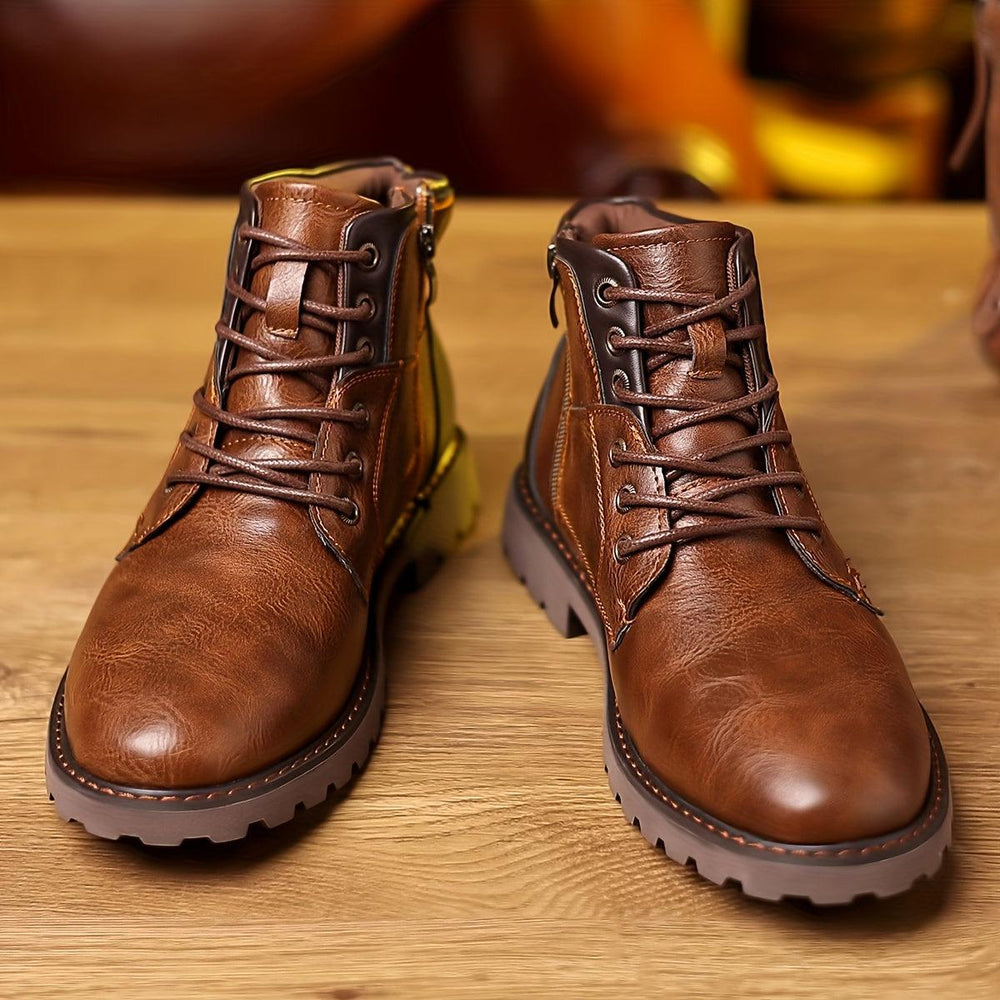 Julian - Men's Side-Zip Leather Dress Boots